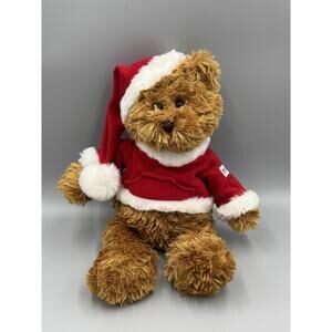 2005 ST. NICHOLAS SQUARE Christmas Teddy Bear In Santa Hat Plush 17” Stuffed Toy